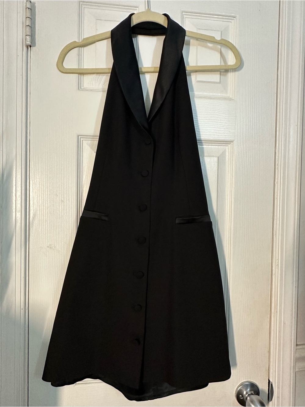Zara Black One-Shoulder Button-Front Dress